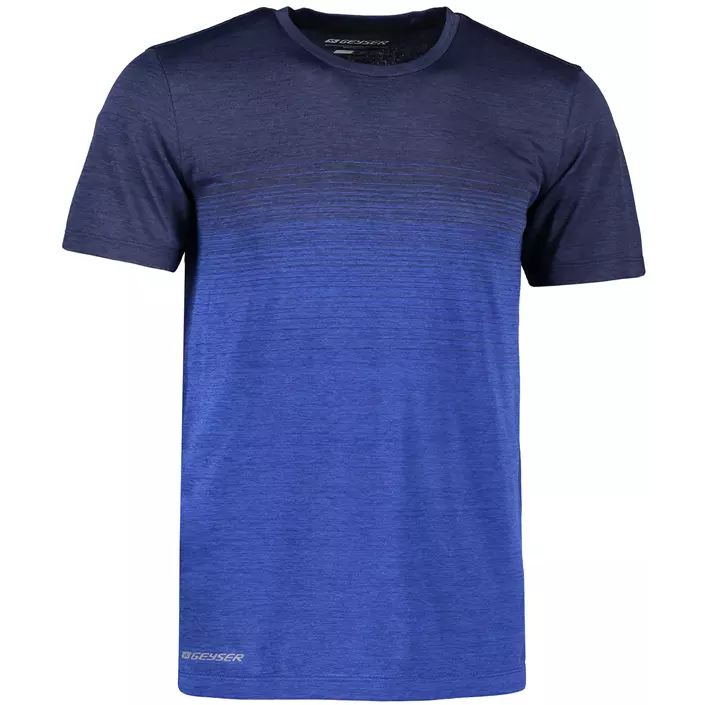 GEYSER seamless stribet T-shirt, Navy melange, large image number 1