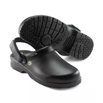 2nd quality product Sika fusion clogs with heel strap OB, Black
