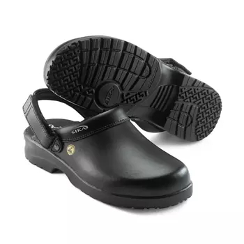 2nd quality product Sika fusion clogs with heel strap OB, Black