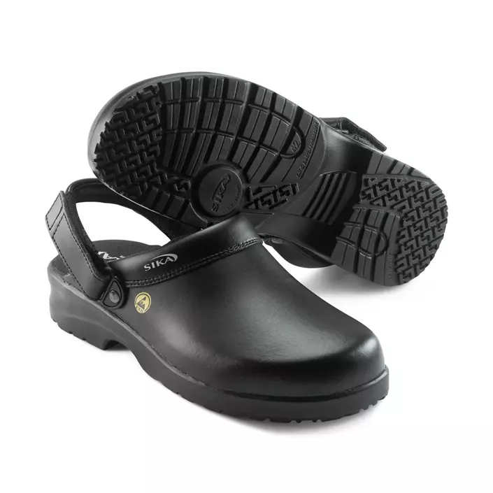 2nd quality product Sika fusion clogs with heel strap OB, Black, large image number 0