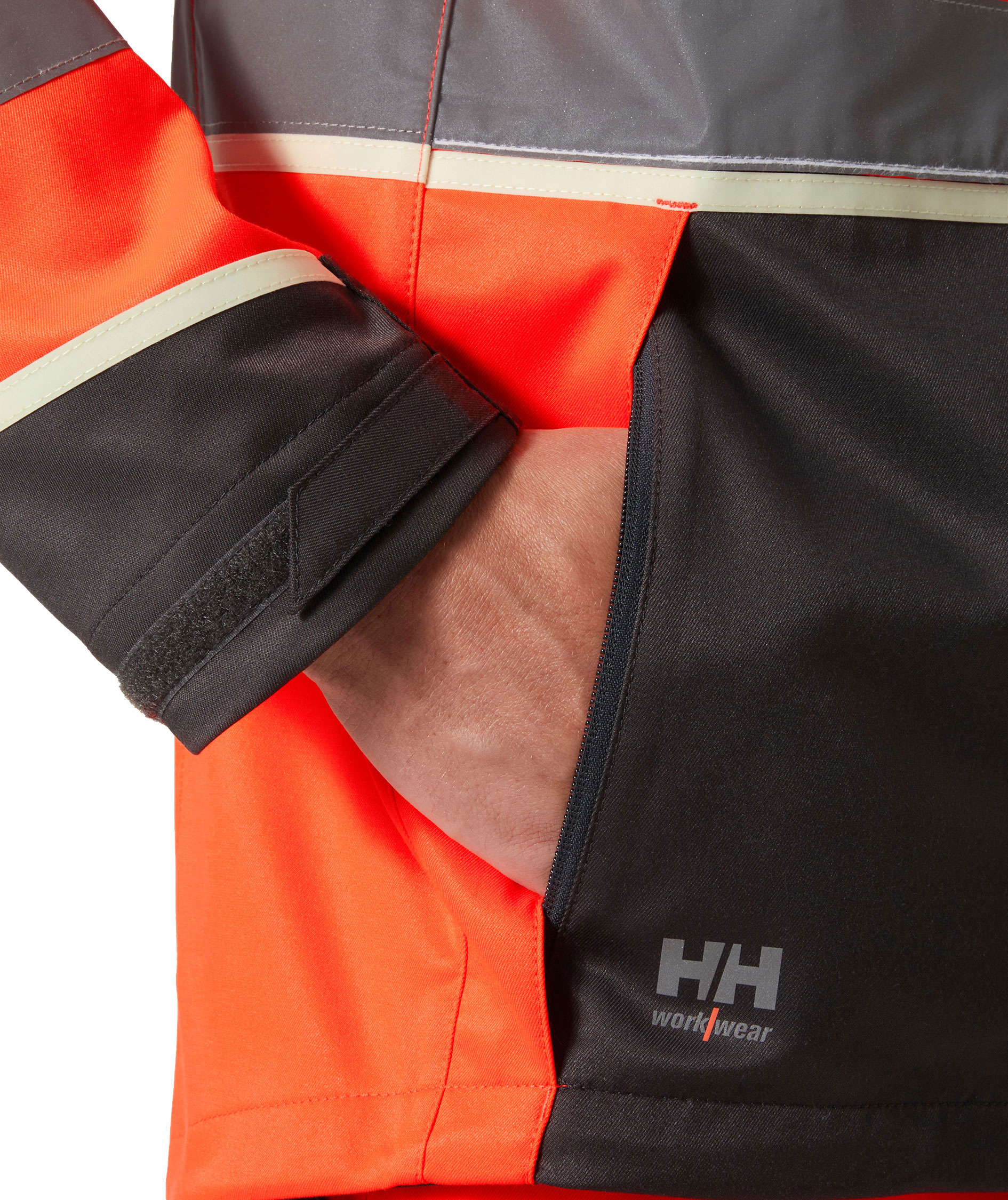 Helly Hansen UC-ME work jacket, Hi-Vis Red/Ebony, large image number 6