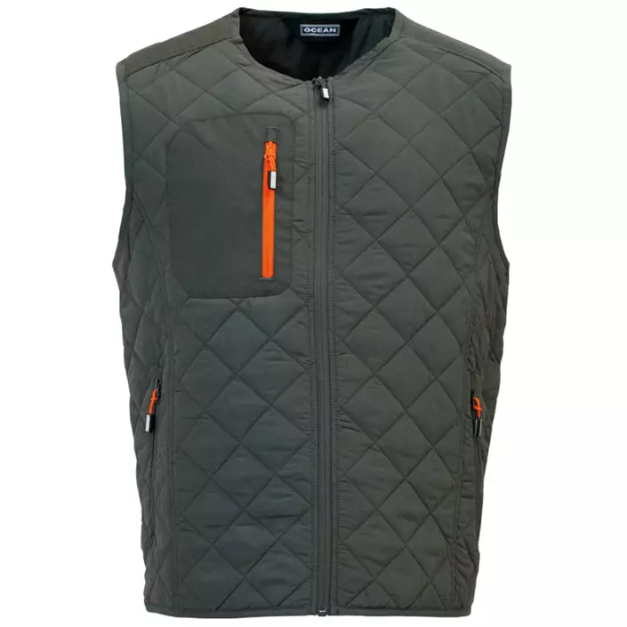 Ocean vattert vest, Oliven, large image number 0