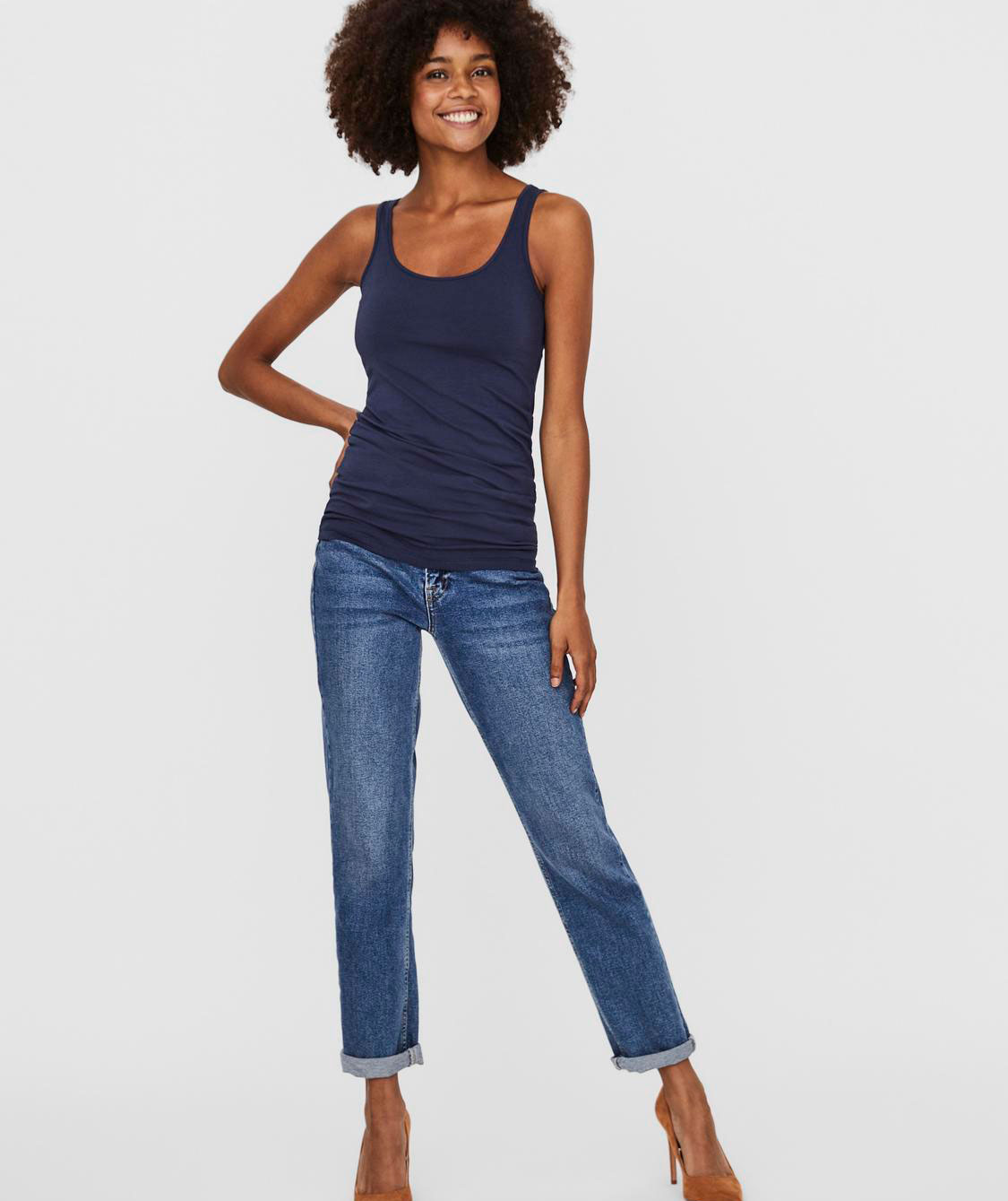 Vero Moda VMMAXI MY SOFT l&aring;ng linne dam, Black Iris, large image number 4