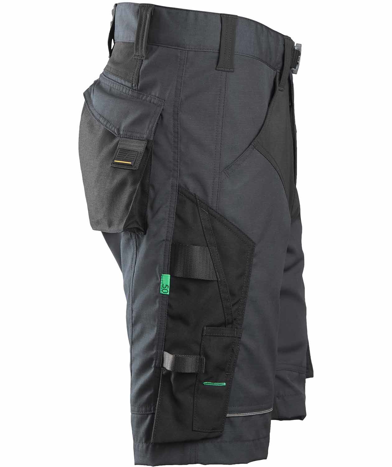 Snickers Flexiwork work shorts 6914, Steel Grey/Black, large image number 3