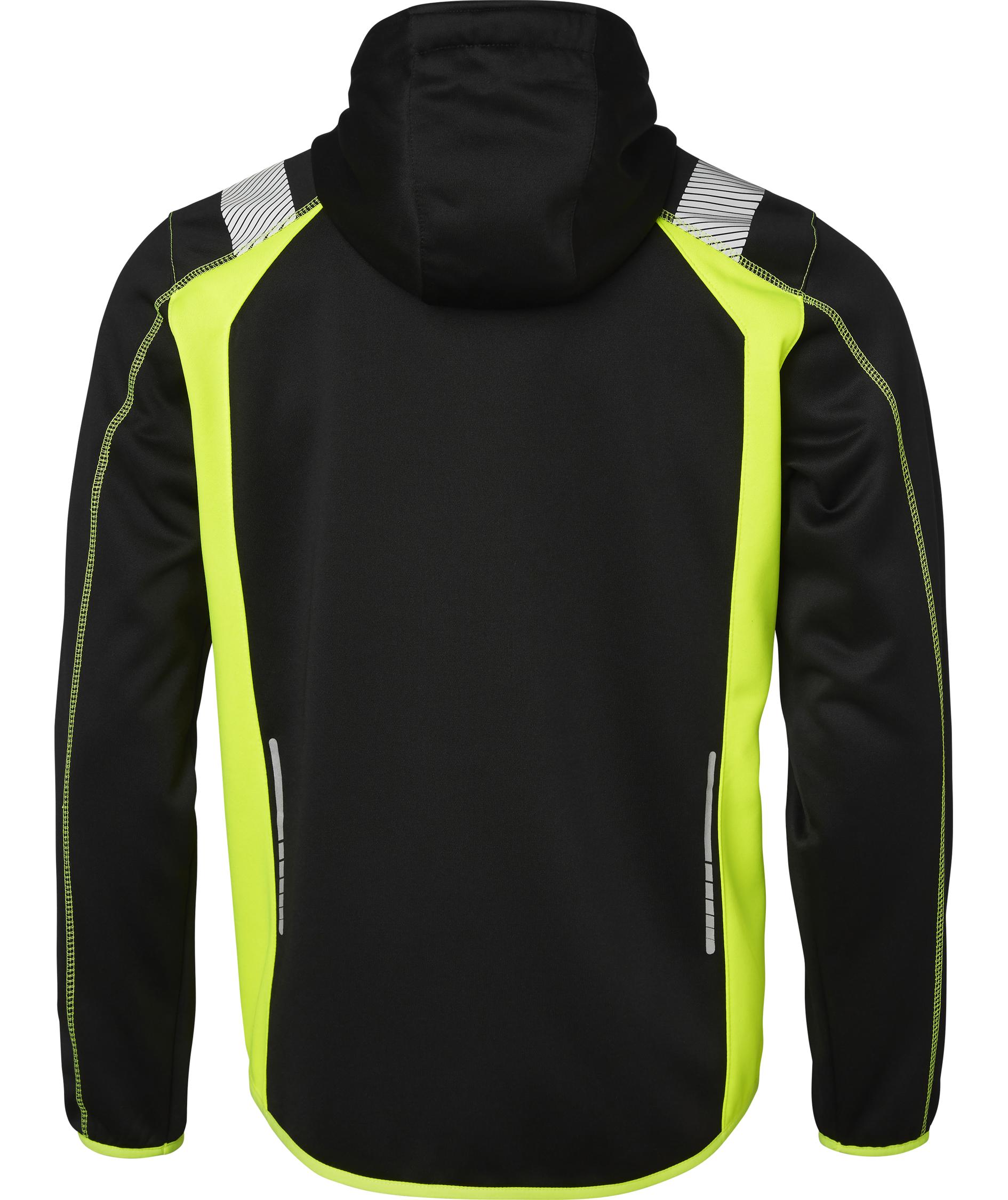 Top Swede hoodie with zipper 276, Black/Hi-Vis Yellow, large image number 1