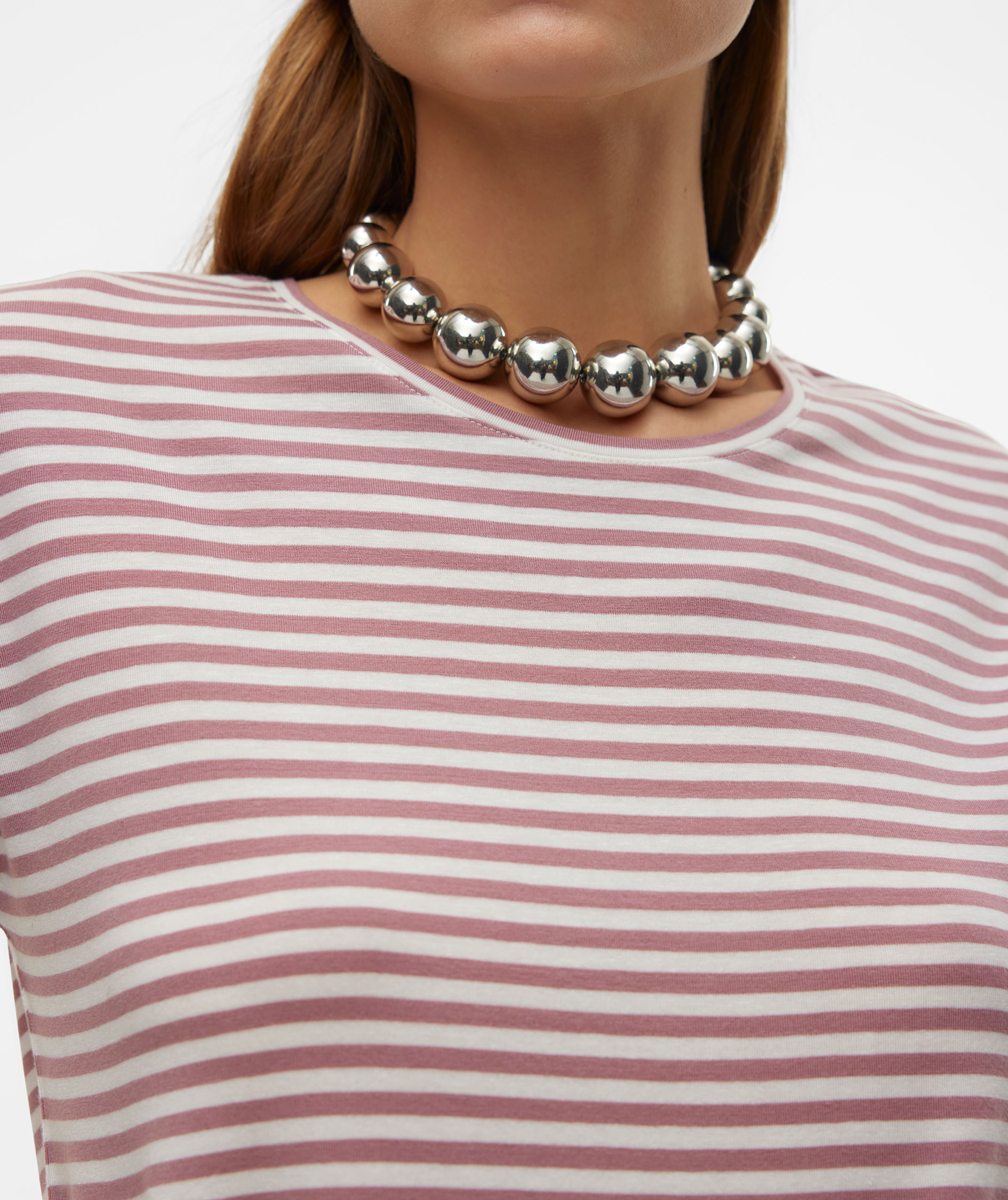 Vero Moda VMAVA STRIPE T-shirt dam, Nostalgia Rose PRISTINE, large image number 3