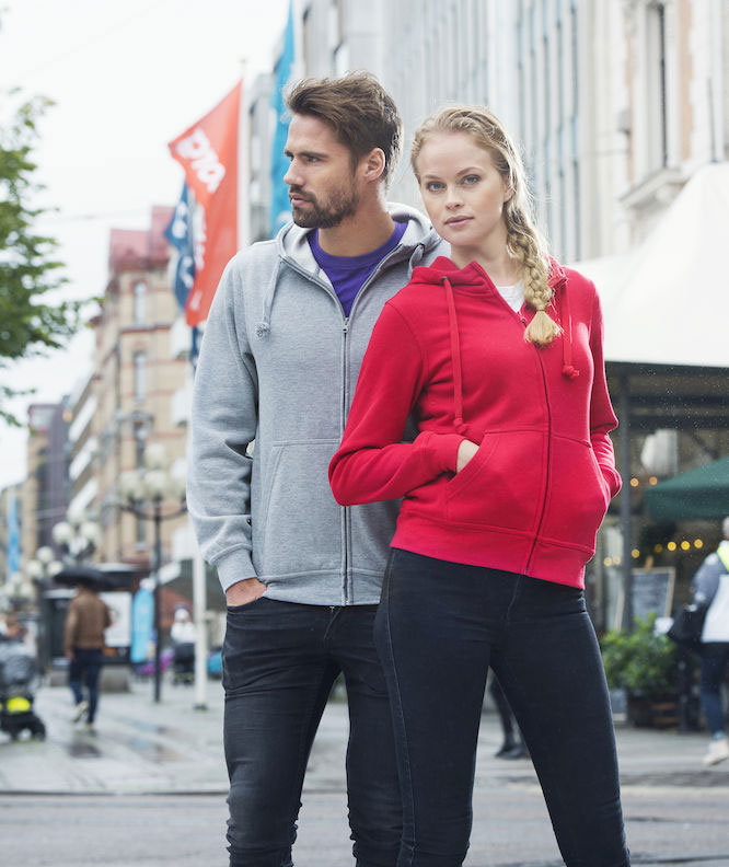 Clique Basic Hoody Zip dame hettegenser, R&oslash;d, large image number 4