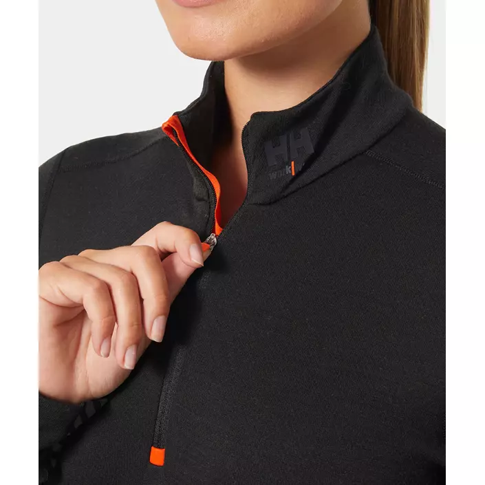 Helly Hansen Lifa women's long-sleeved undershirt half zip with merino wool, Black, large image number 5