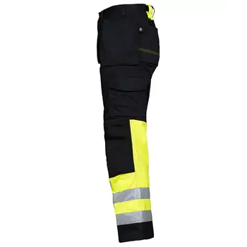 ProJob work trousers 6502, Black/Hi-Vis Yellow