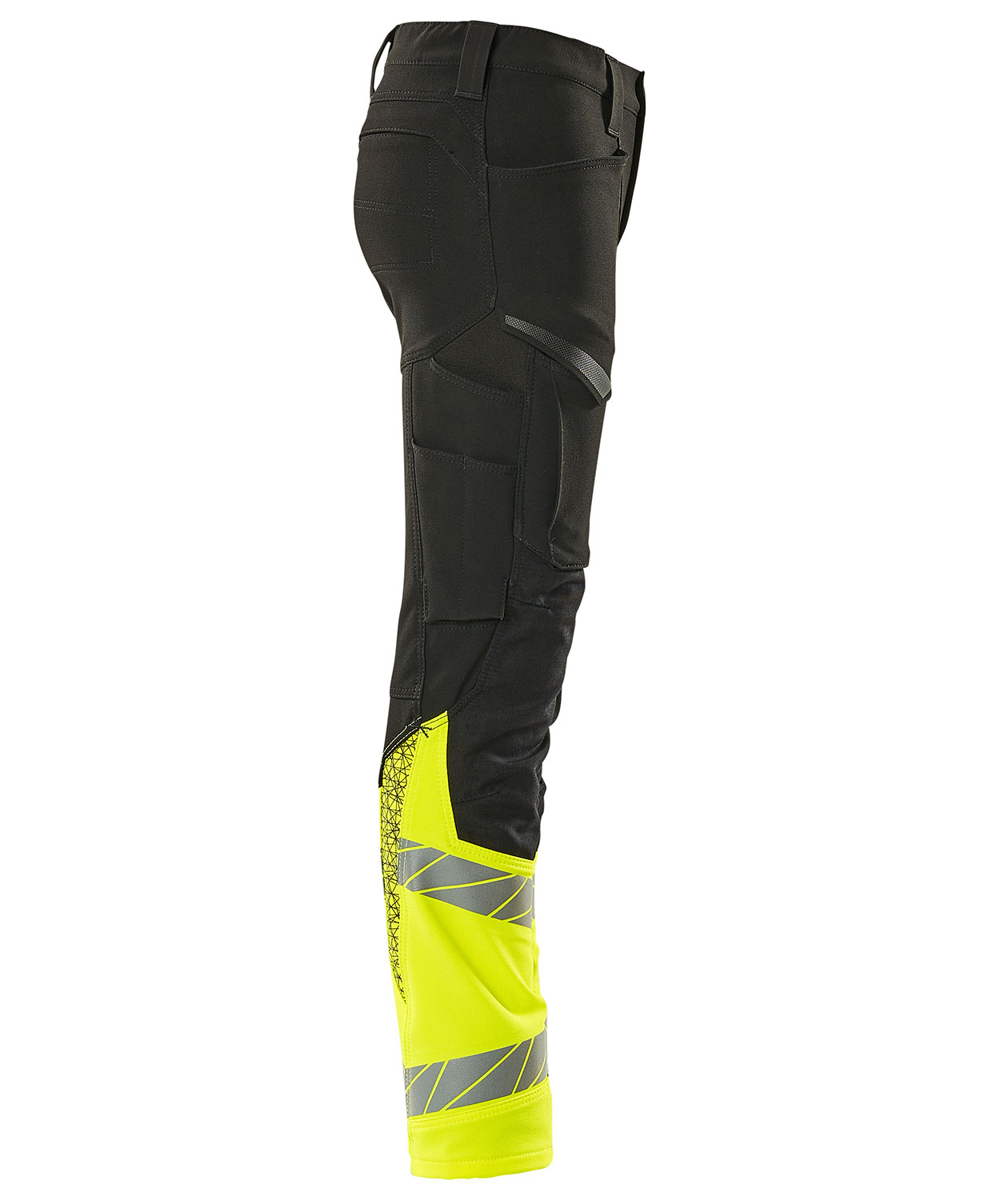 Mascot Accelerate Safe work trousers for kids, Black/Hi-Vis Yellow, large image number 2
