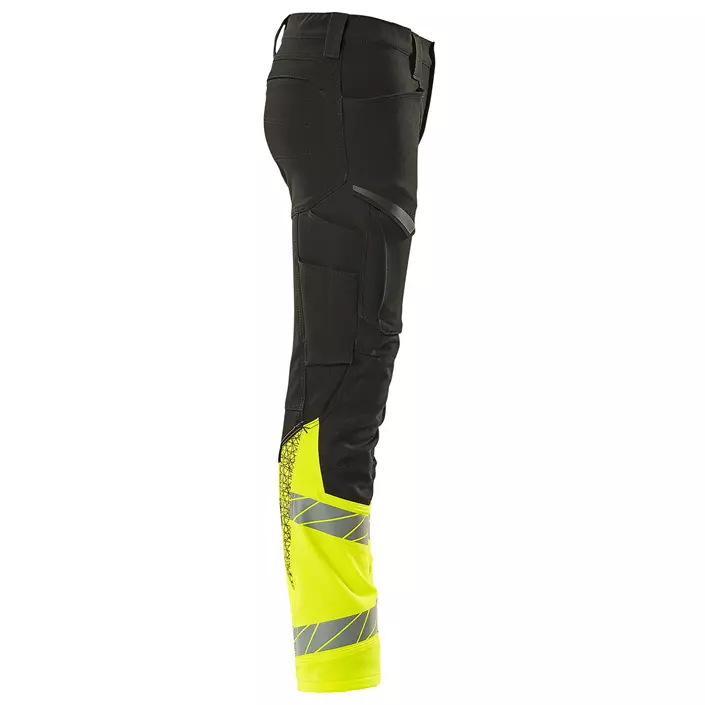 Mascot Accelerate Safe work trousers for kids, Black/Hi-Vis Yellow, large image number 2