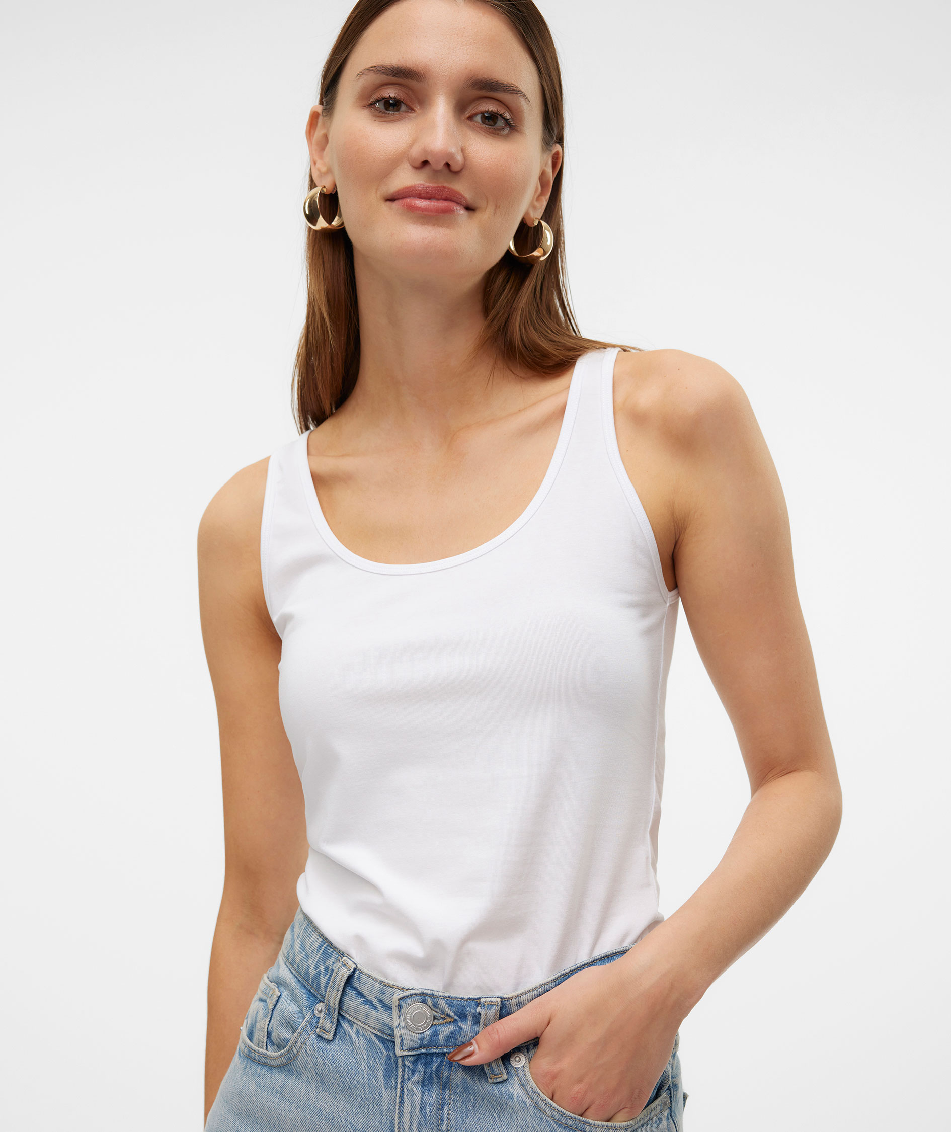 Vero Moda VMLULU women's long top, Bright White, large image number 3