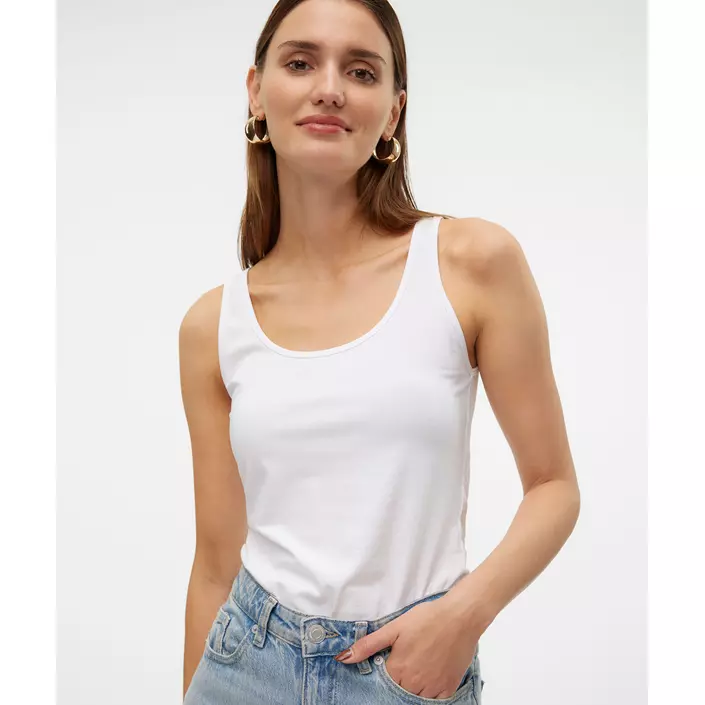 Vero Moda VMLULU lång linne dam, Bright White, large image number 3