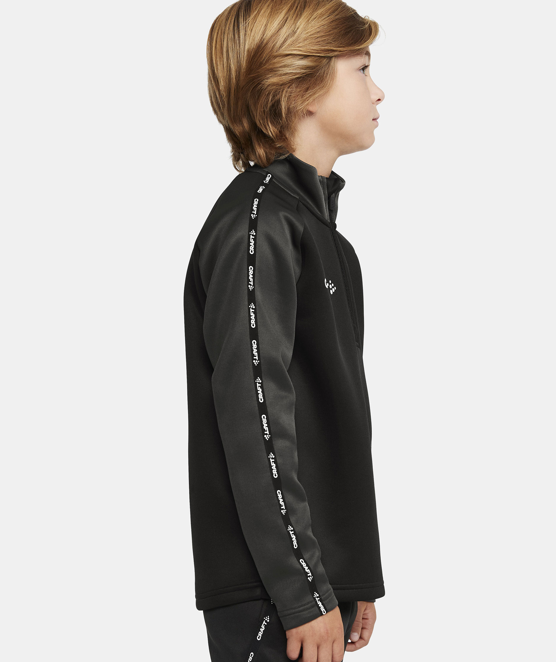 Craft Squad 2.0 halfzip tr&aelig;ningstr&oslash;je til b&oslash;rn, Black/Granite, large image number 6