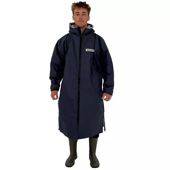Ocean Aqua Shield poncho med lynlås, Navy, large image number 0