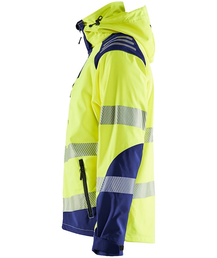 Bl&aring;kl&auml;der Softshelljacke, Hi-vis gelb/marineblau, large image number 3