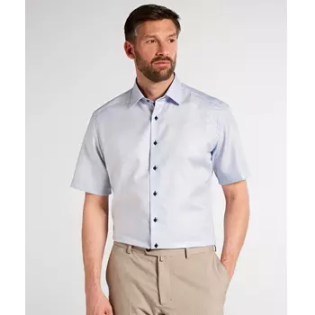 Eterna Modern fit kortärmad kortärmad struktur skjorta, Blå/Vit