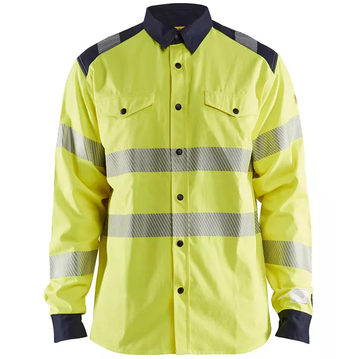 Blåkläder Multinorm shirt, Hi-vis yellow/Marine blue, large image number 0