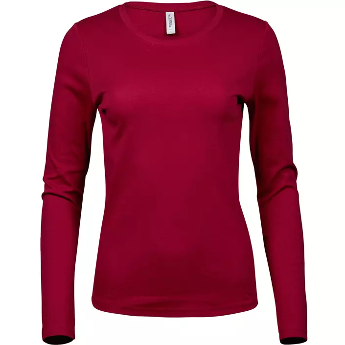 Tee Jays Interlock långärmad tröja dam, Deep Red, large image number 0