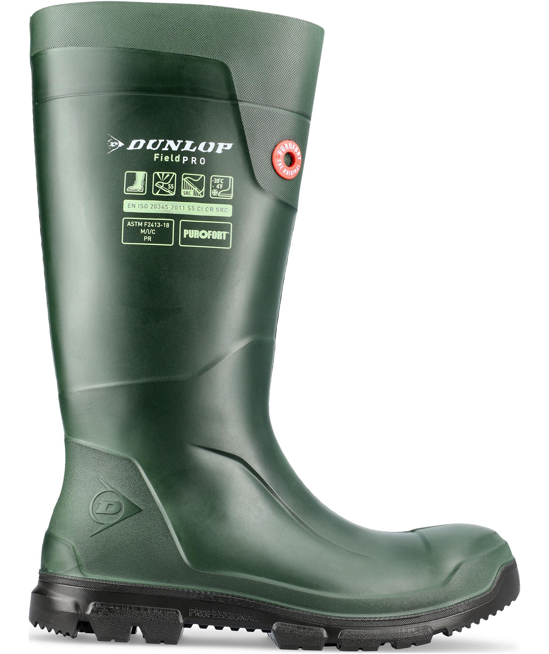 2.sortering Dunlop Purofort FieldPro Sicherheitsgummistiefel S5, Gr&uuml;n