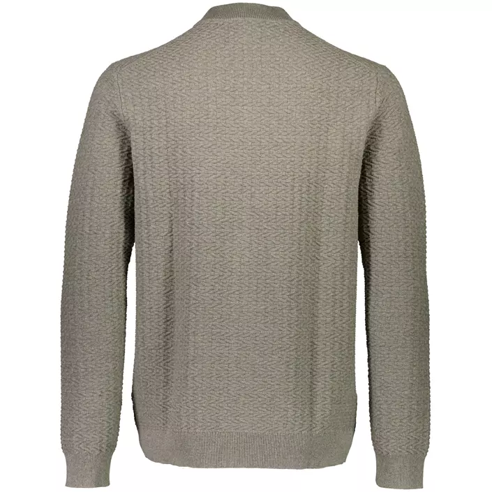 Bison stickad cardigan, Stone Mel, large image number 1