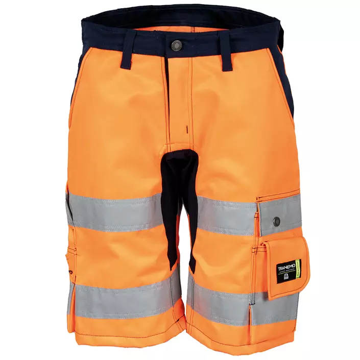 Tranemo Vision HV work shorts, Hi-Vis Orange/Navy, large image number 0