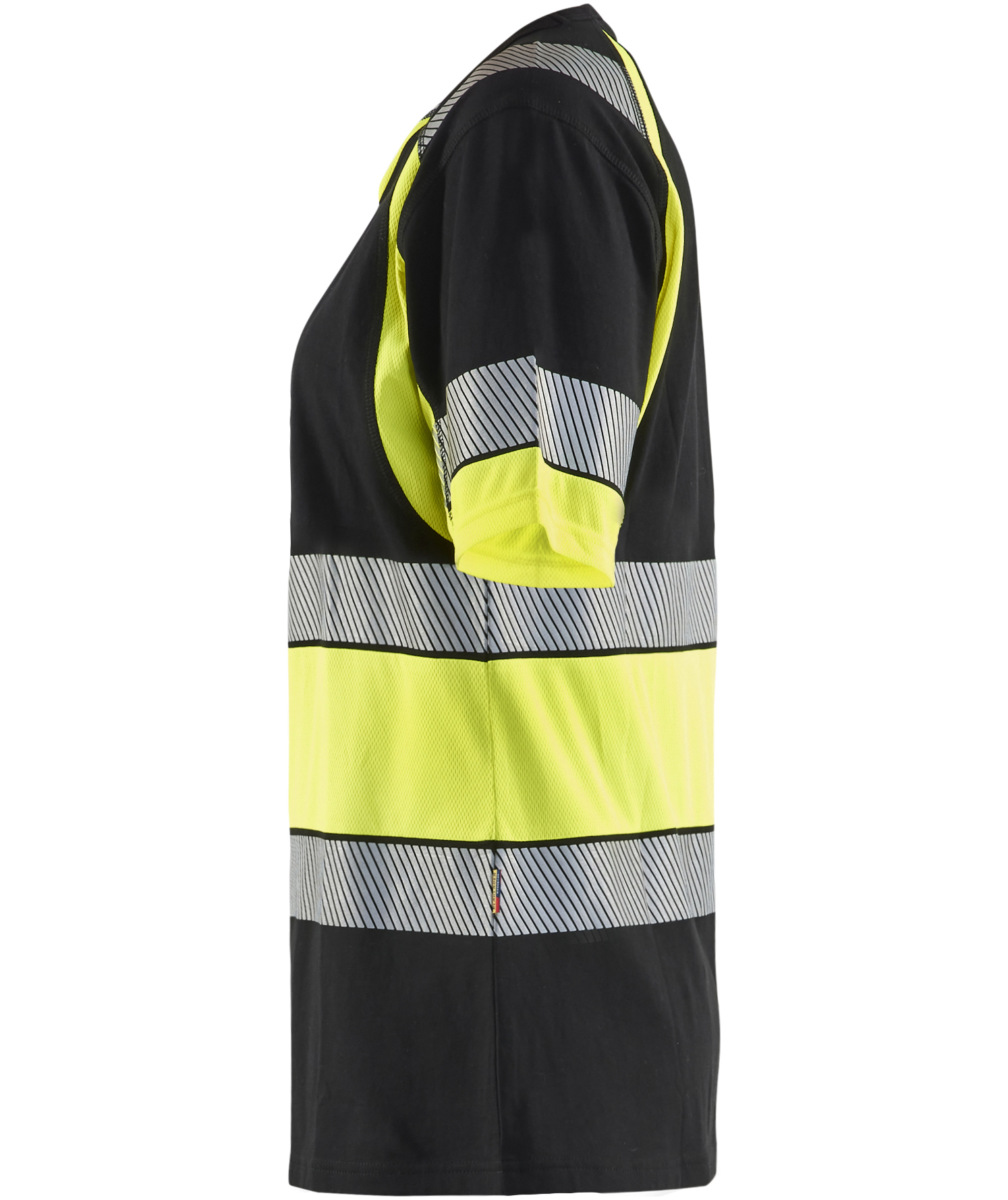 Bl&aring;kl&auml;der T-shirt dam, Svart/Varselgul, large image number 4