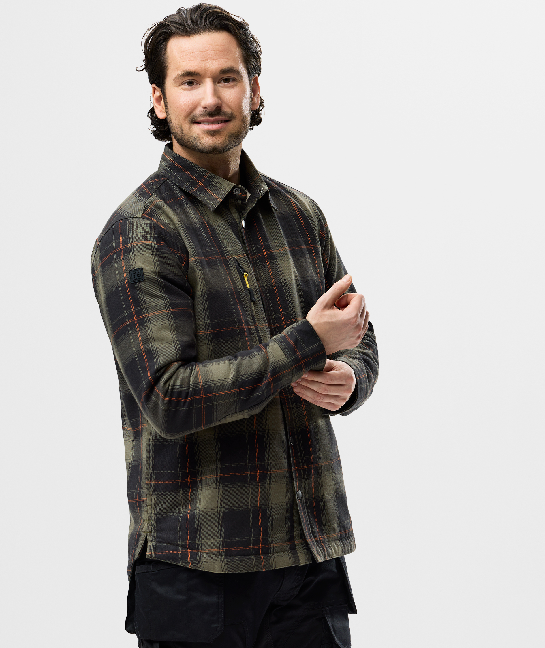 Snickers AllroundWork flanellskjorta jacka 8522, Khaki Green/Black, large image number 4