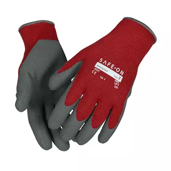SAFE-ON MaxiGrap Handschuhe, Grau/Rot
