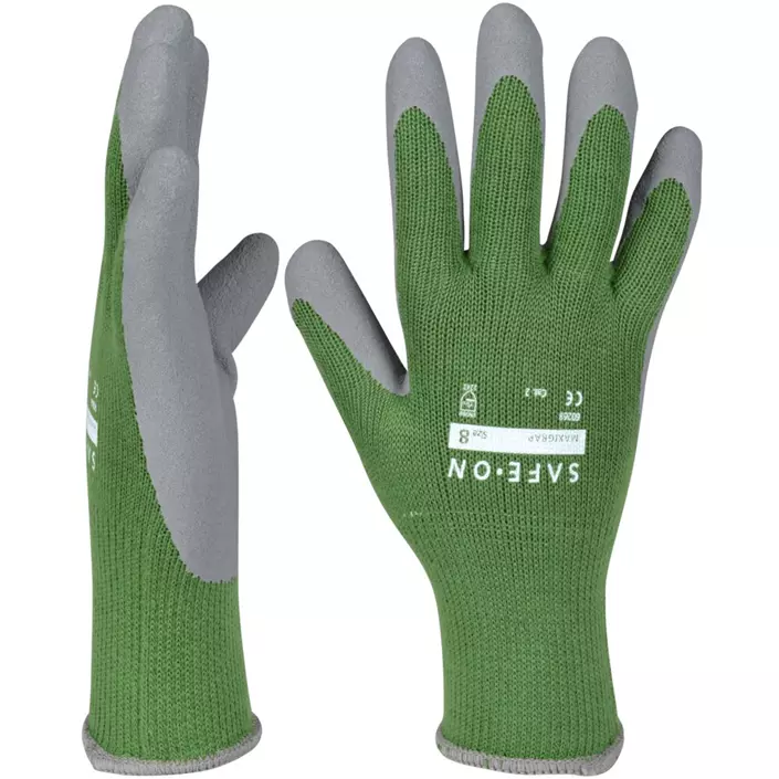SAFE-ON MaxiGrap Handschuhe, Grau/Grün, large image number 0