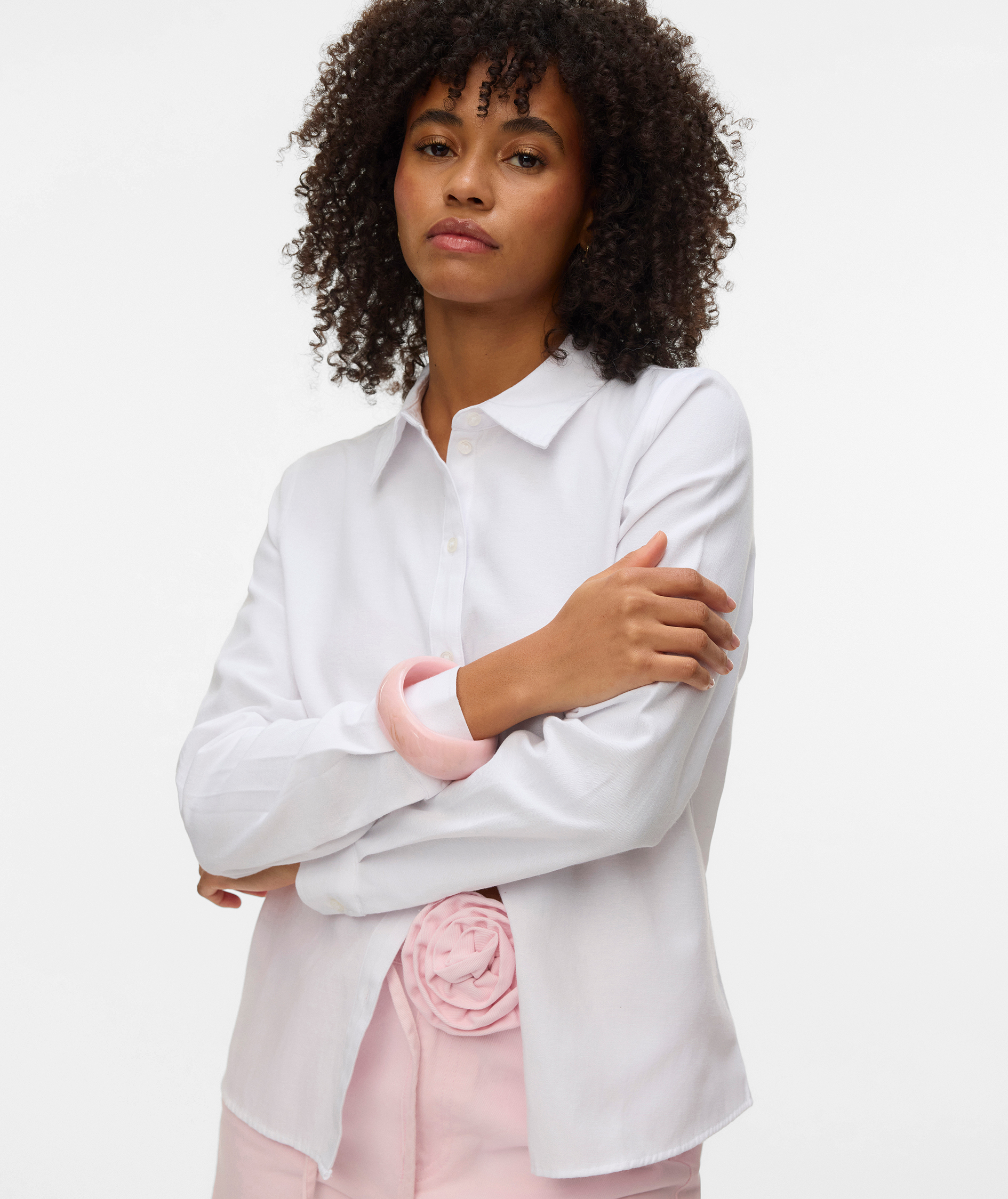 Vero Moda VMLAUREN Oxford skjorta dam, Bright White, large image number 4