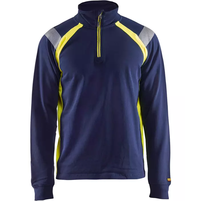 Blåkläder sweatshirt half zip, Marin/Hi-Vis gul, large image number 0