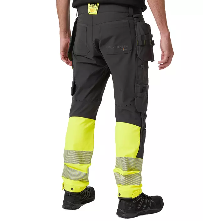 Helly Hansen ICU BRZ craftsman trousers full stretch, Ebony/Hi-Vis Yellow, large image number 2