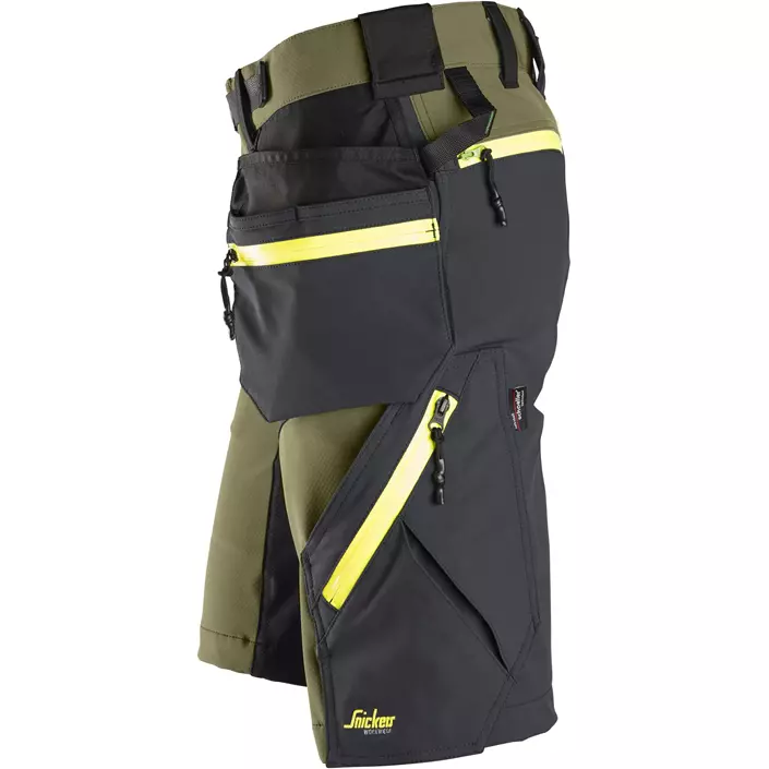Snickers FlexiWork hantverksshorts+ 6140, Khaki Green/Steel Grey, large image number 3