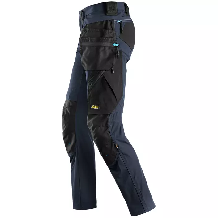 Snickers LiteWork håndværkerbukser full stretch, Navy/Sort, large image number 2