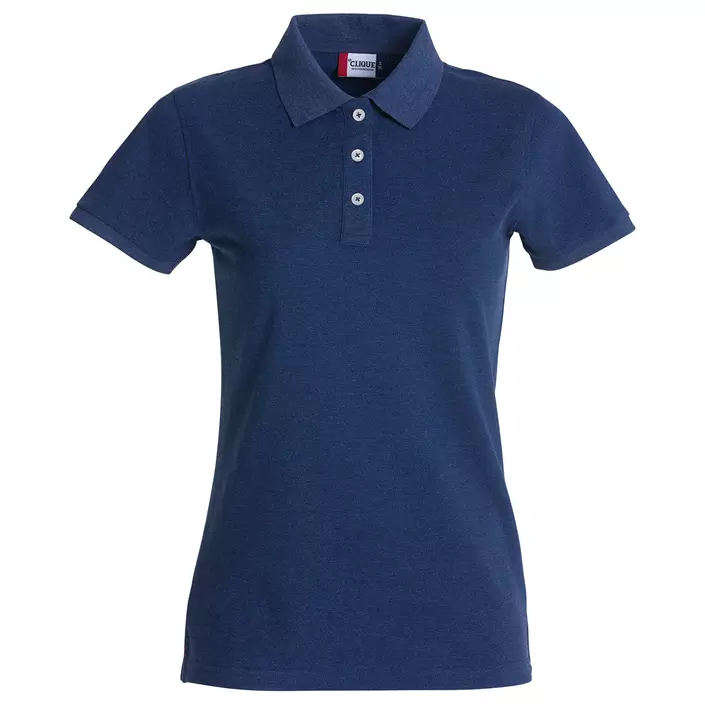 Clique Premium women's polo shirt, Blue Melange, large image number 0