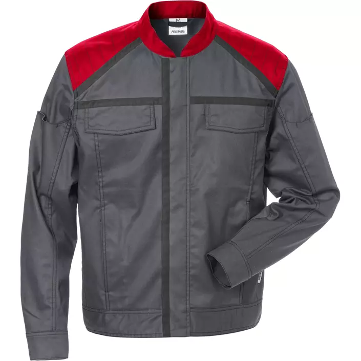 Fristads work jacket 4555, Grey/Red, large image number 0