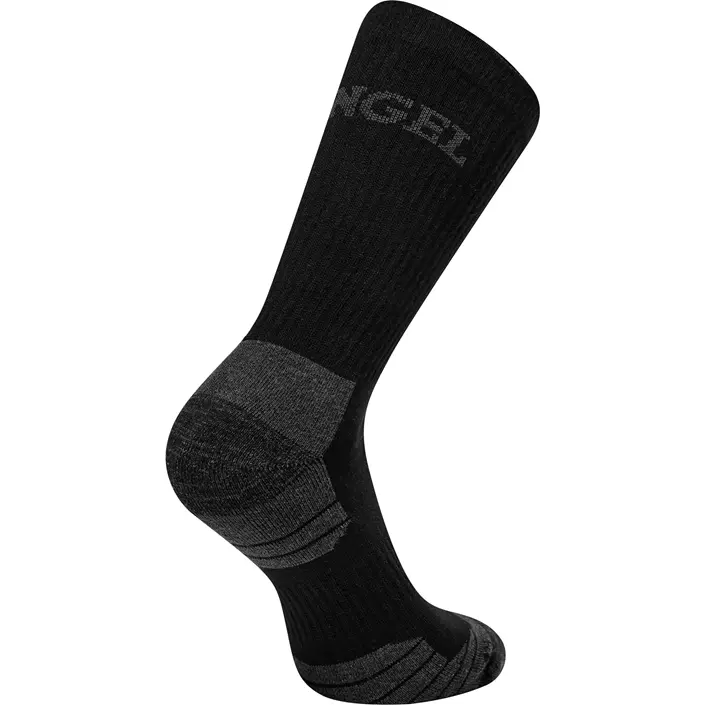 Engel 3-pack work socks, Black/Grey Melange, large image number 1