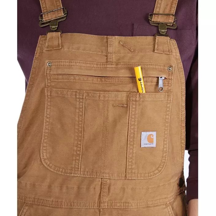 Carhartt Double Front BIB dameoverall, Brun, large image number 4