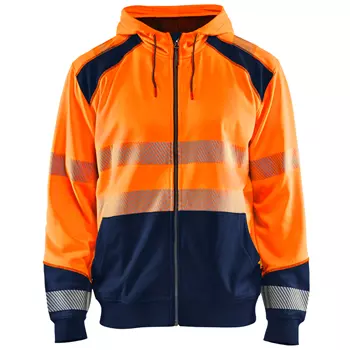 Blåkläder hoodie with zipper, Hi-Vis Orange/Navy