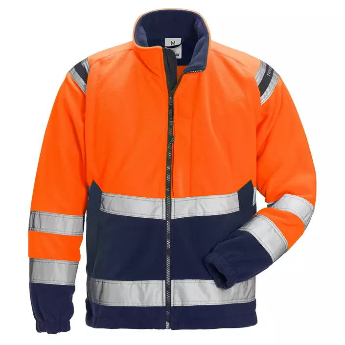 Fristads fleece jacket 4041, Hi-vis Orange/Marine, large image number 0