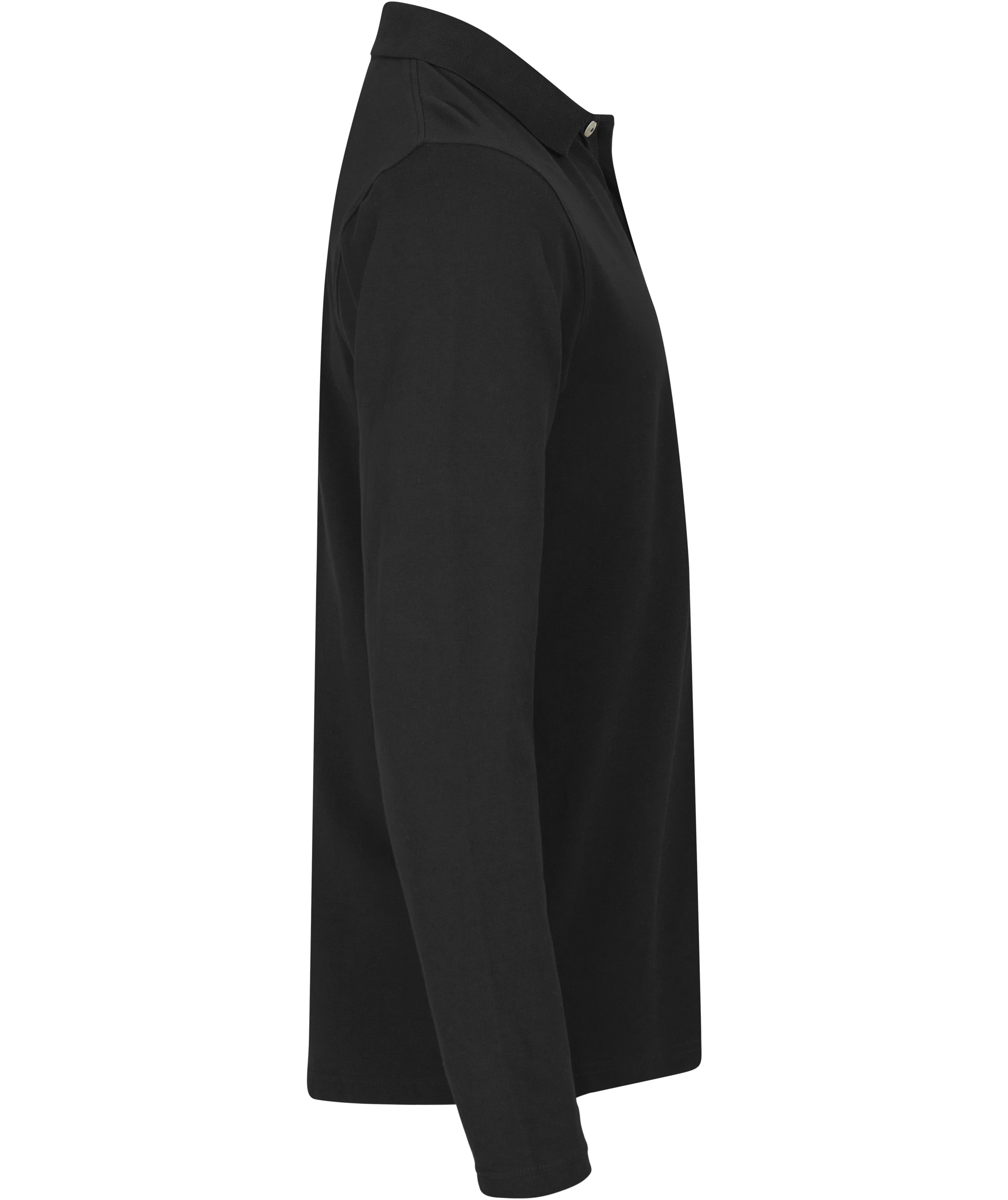 Clique Premium long-sleeved polo shirt, Black, large image number 2