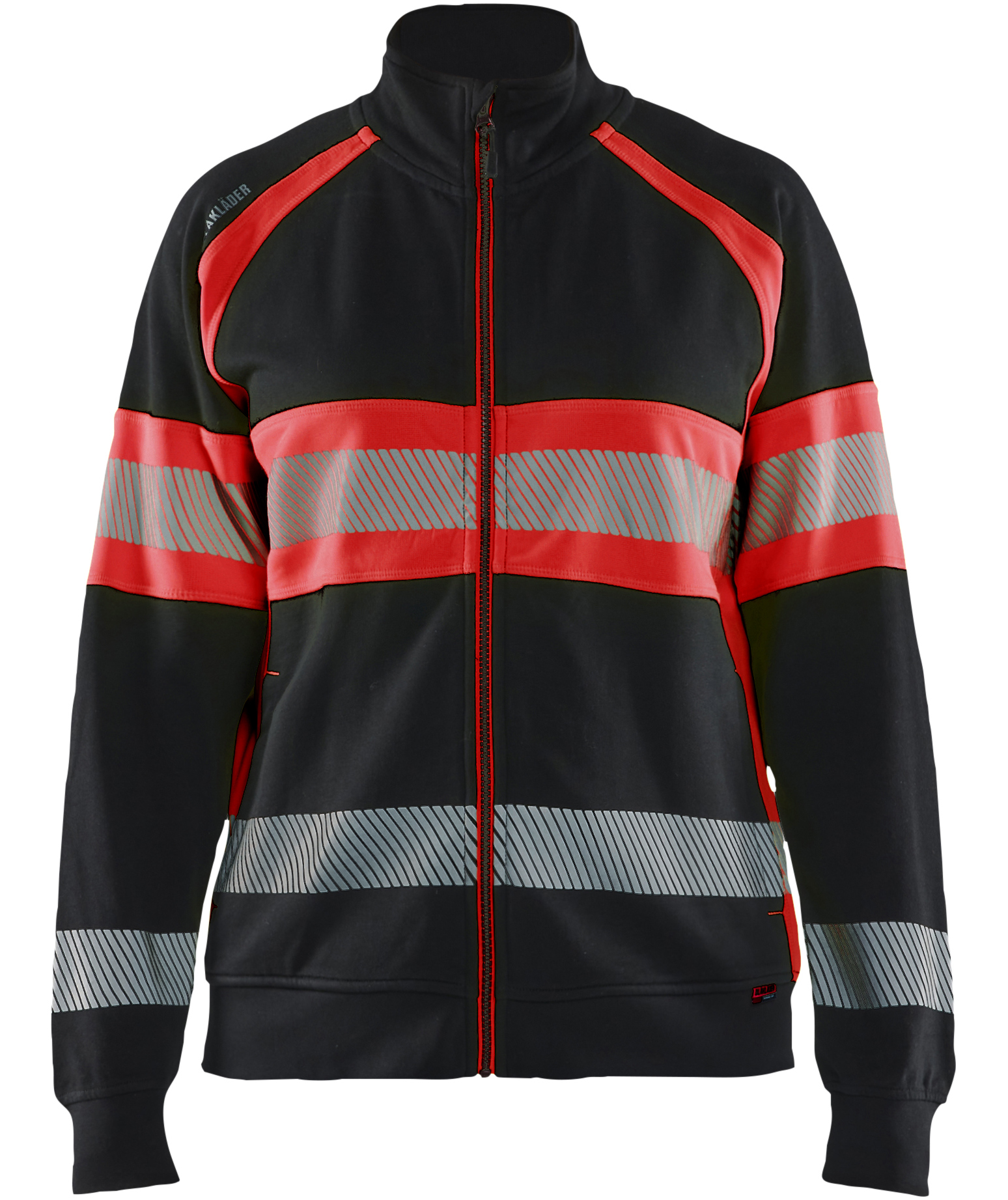 Bl&aring;kl&auml;der women's cardigan, Black/Hi-Vis Red
