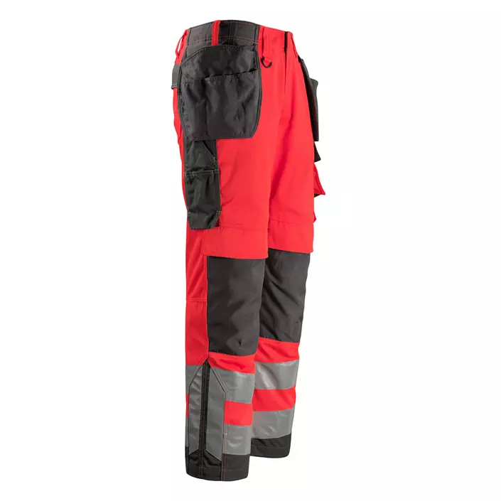 Mascot Safe Supreme Wigan håndverksbukse, Hi-vis rød/Mørk antrasitt, large image number 3