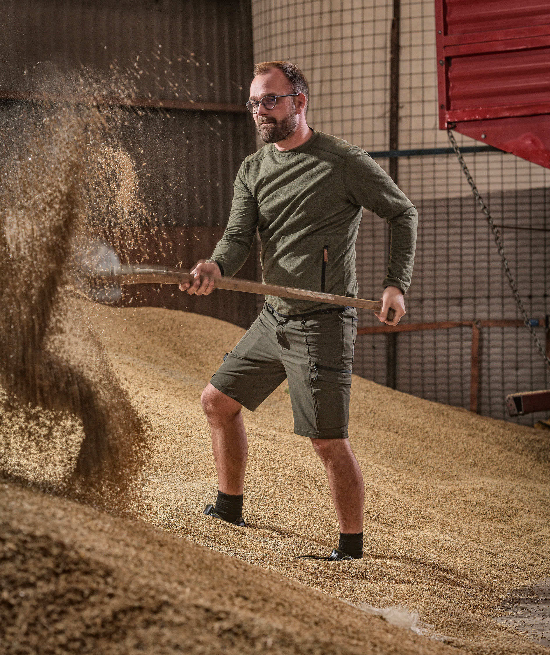 Kramp Technical arbeidsshorts full stretch, Olivengr&oslash;nn, large image number 2