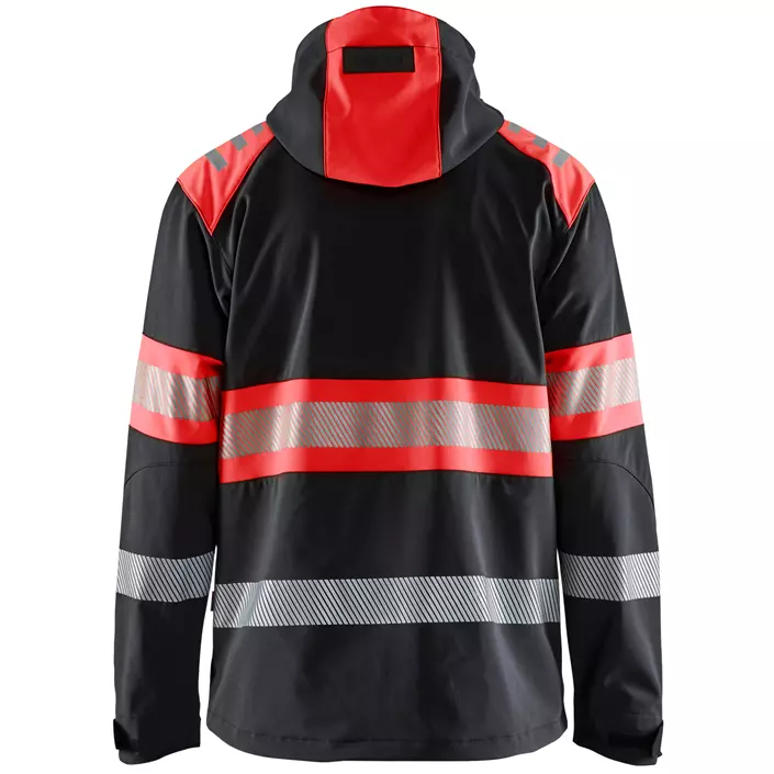 Blåkläder softshell jacket, Black/Hi-Vis Red, large image number 1