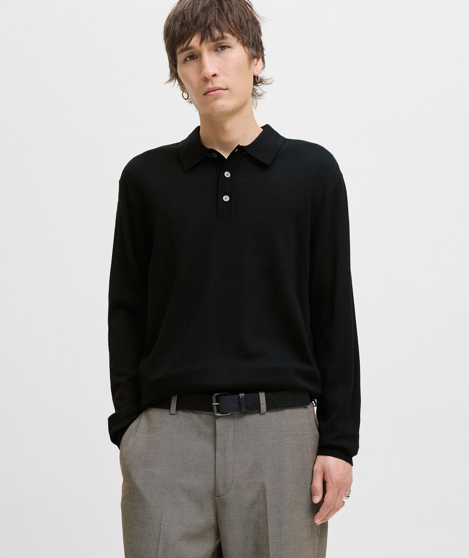 Jack & Jones Premium JPRBLAMERINO knitted polo with merino wool