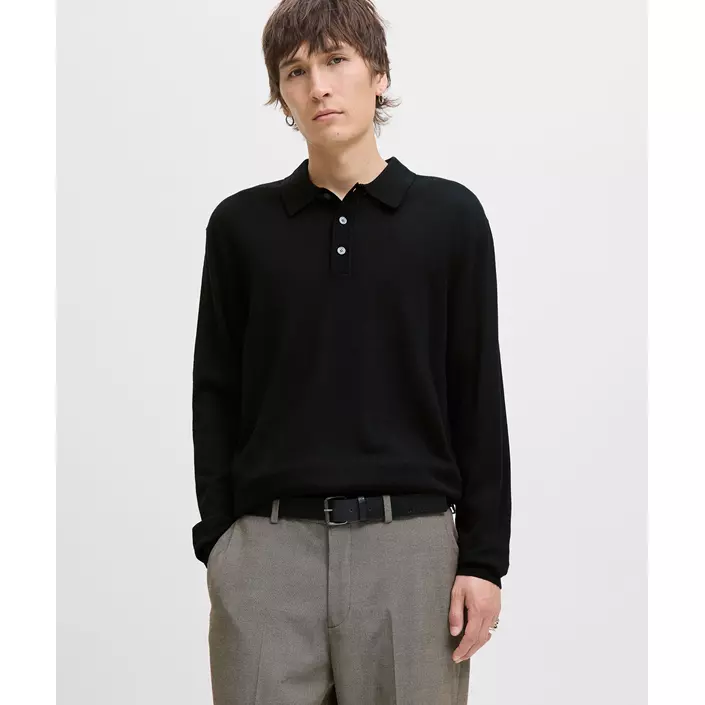 Jack & Jones Premium JPRBLAMERINO stickad tröja med merinoull, Black, large image number 1