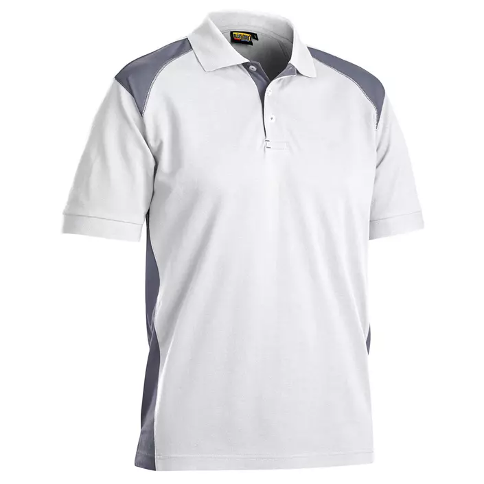 Blåkläder Polo T-shirt, Hvid/Grå, large image number 0