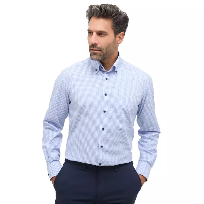Eterna Poplin Comfort fit skjorte, Light blue, large image number 1